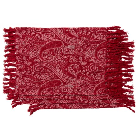 JMB Red-Silver Paisley Placemats - 13x18”, Set of 4
