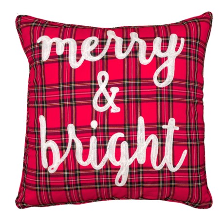 Indigo Home Inc Merry and Bright Plaid Throw Pillow - 20x20”, Feathers