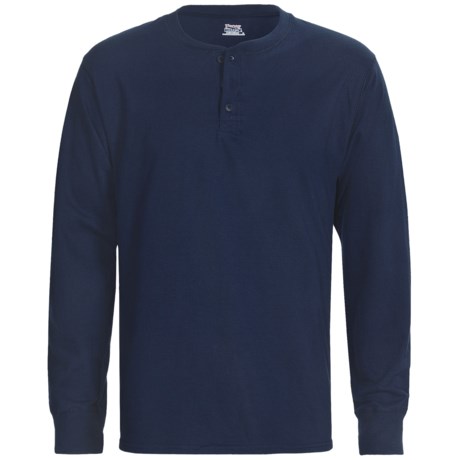 Hanes Henley T-Shirt - Cotton, Long Sleeve (For Men and Women)