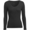 Specially made Wide-V Neck Shirt - Modal-Cotton, Long Sleeve (For Women)