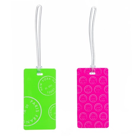 Lewis N Clark Green and Pink Luggage Tag Set - 2-Piece