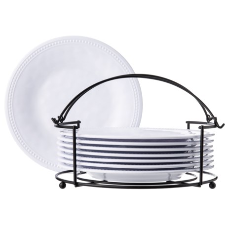 RealSimple Dinner Plates with Rack - Set of 8, 11.5”