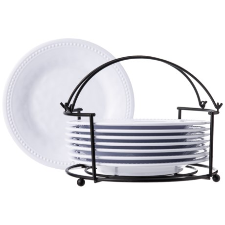 RealSimple Salad Plates with Rack - Set of 8, 9.5”