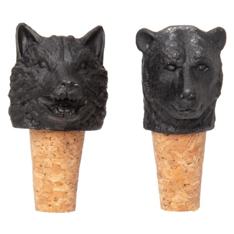 BLKSMITH Bear and Wolf Wine Bottle Stoppers - Set of 2