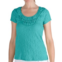 Nomadic Traders Puckered Frilly Neck Shirt - Short Sleeve (For Women)