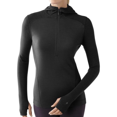 SmartWool NTS Hooded Base Layer Top - UPF 50+, Zip Neck, Midweight (For Women)