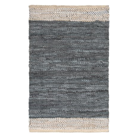 AM Home Textiles Leather Border Scatter Rug - 2x3”