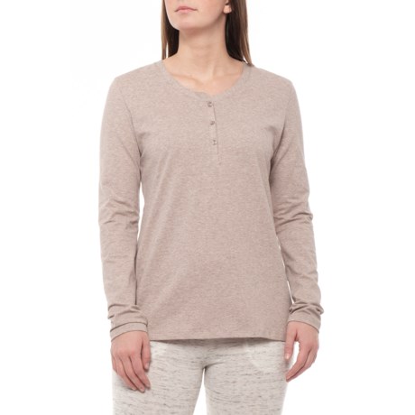 Calida Premium Stretch Cotton Henley Shirt - Long Sleeve (For Women)