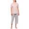 Calida Cotton Single Jersey Stripe Crop Pajamas - Short Sleeve (For Women)