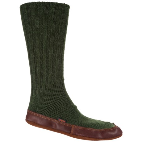 Acorn Pine Ragg Wool Slipper Socks - Mid Calf (For Men and Women)