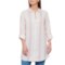 Jones NY Pink Combo Yarn Dyed Button-Front Linen Shirt - Long Sleeve (For Women)