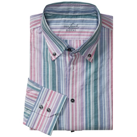 Van Laack Trim Fit Sport Shirt - Cotton-Linen, Long Sleeve (For Men)