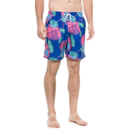 Boardies Apparel Blue Feather Floral Boardshorts (For Men)