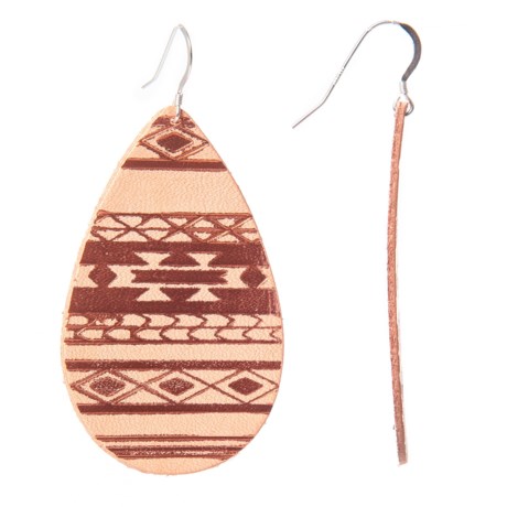 One Wild Serape Embossed-Leather Earrings - Natural (For Women)