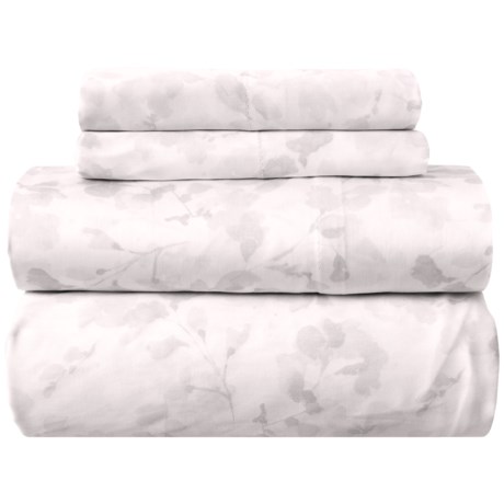 Cloth & Canopy Blossom Stripe Cotton Sateen Sheet Set - Queen, 200 TC, Grey