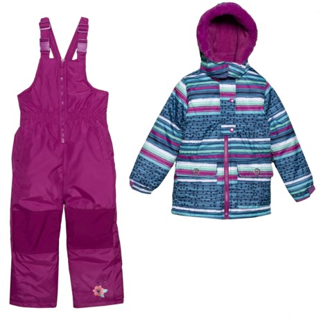 Wippette Striped Two-Piece Snowsuit Set - Insulated (For Little Girls)