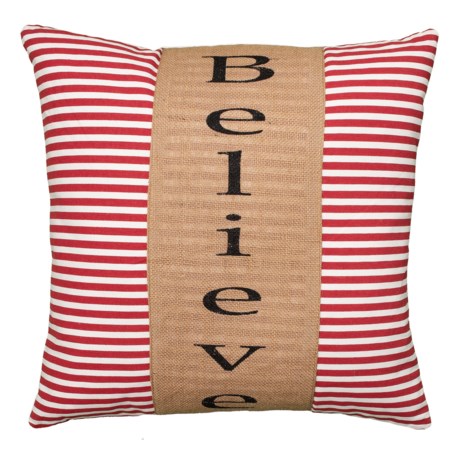 DESIGN SOURCE Striped Believe Throw Pillow - 20x20”, Feathers