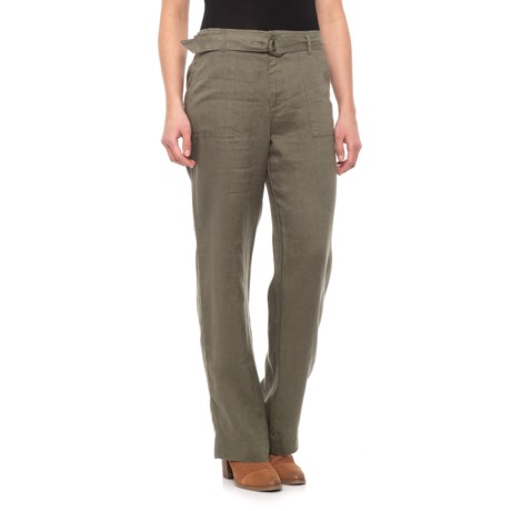 Tahari Clover Solid Linen Pants (For Women)