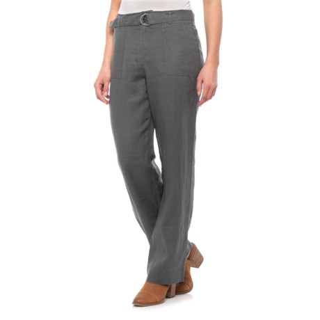 Tahari Soot Solid Linen Pants (For Women)