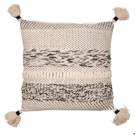 Spencer Crissy Natural Textured Throw Pillow - 18x18”, Feathers