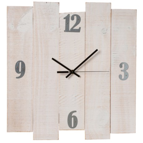 Bey-Berk International International Distressed Wood Wall Clock - 16x17”