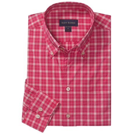 Scott Barber Spring James Check Sport Shirt - Cotton, Long Sleeve (For Men)