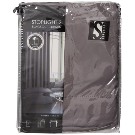 Saro Blackout Curtain - 54x108”, Rod Pocket, Grey