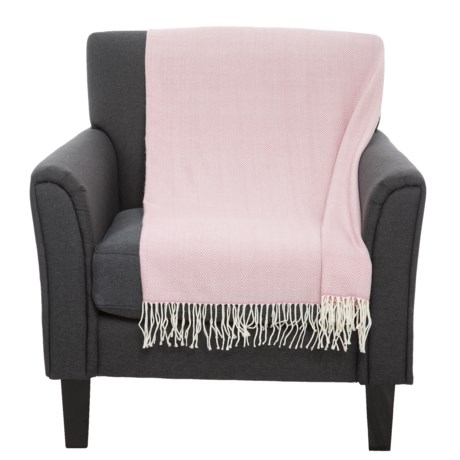 Saro Pink Herringbone Throw Blanket - 50x60”