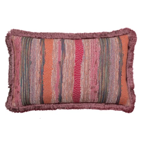 Newport Chindi Zinnia Throw Pillow with Fringe Trim - 14x22”, Feathers