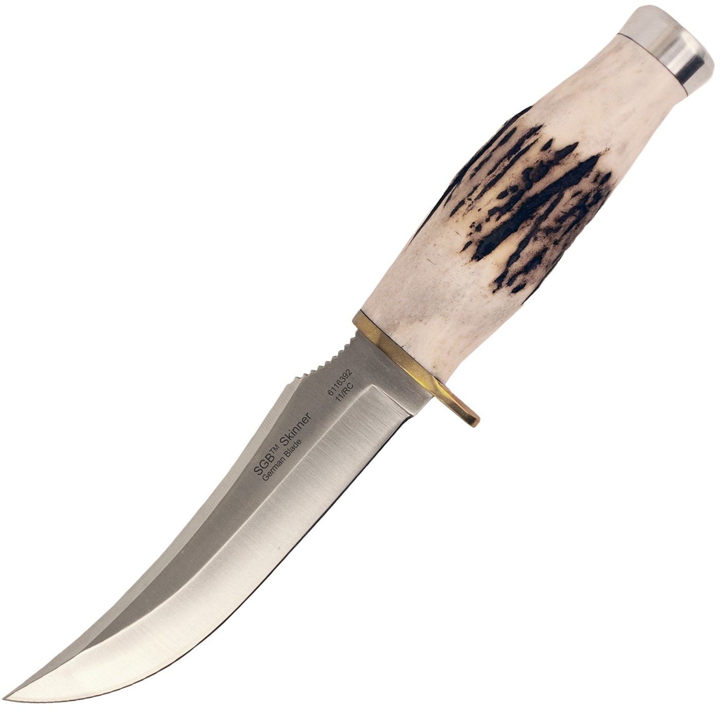 Puma Knife Company SGB Skinner Rolled Stag Hunting Knife   Fixed Blade, Straight Edge 5772Y 40