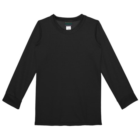 Kenyon Black Waffle-Knit Base Layer Top - Long Sleeve (For Little and Big Boys)