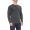 MBX Charcoal Solid Inject Slub Henley Shirt - Long Sleeve (For Men)