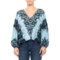 Free People Blue Birds of a Feather Floral Shirt - V-Neck, 3/4 Sleeve (For Women)