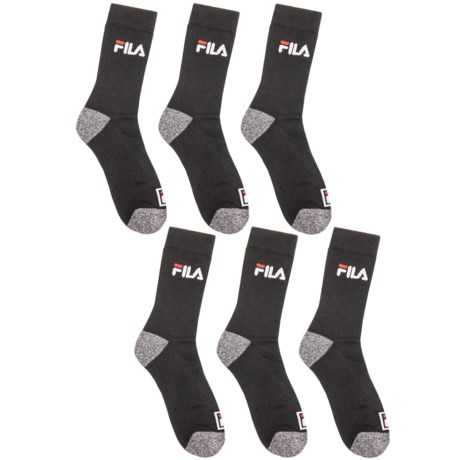 Fila Contrast H/T Half-Cushion Socks - 6-Pack, Crew (For Big Boys)