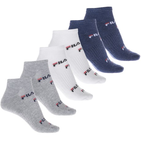Fila Allover Logo Low-Cut Socks - 6-Pack, Below the Ankle (For Women)