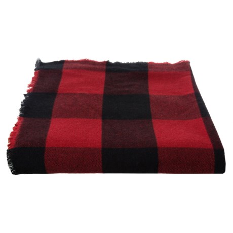 Melange Home Red-Black Buffalo Plaid Yarn-Dyed Blanket - King, Wool-Blend