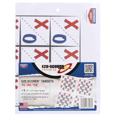 Birchwood Casey Eze-Scorer Tic Tac Toe Target - 5-Pack, 23x35”