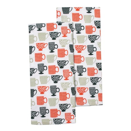 EnVogue Cups and Mugs Kitchen Towels - Set of 2, 18x28”