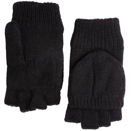 Grand Sierra Ragg Wool Mittens - Convertible Fingerless Gloves, Thinsulate®, Suede Palm (For Men)