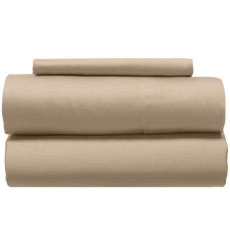 Coyuchi Organic Cotton Sateen Wheat Sheet Set - Twin, 300 TC