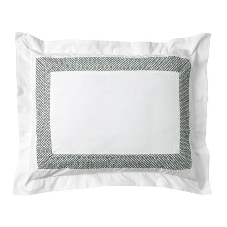 Coyuchi Lattice Alpine White with Mid Gray Pillow Sham - Standard