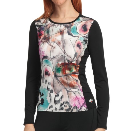 Hot Chillys Micro-Elite Sublimated Print Base Layer Top - Midweight, Crew Neck, Long Sleeve (For Women)