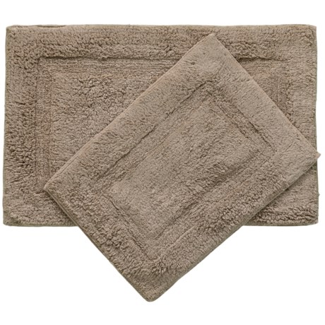 Element Sand Shag Frame Cotton Bath Rugs - Set of 2