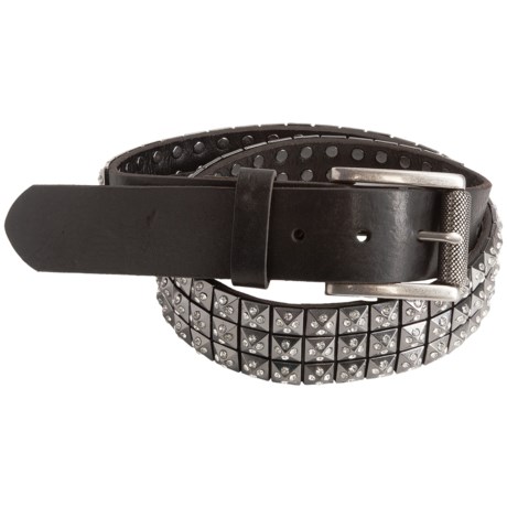 Bill Lavin Pyramid Stud and Glass Crystal Belt - Italian Leather (For Men)