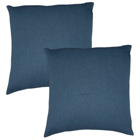 Rodeo Home Linen Look Throw Pillows - 2-Pack, 20x20”, Feather Fill, Ocean
