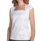 Lafayette 148 New York Giada Embroidered Shirt - Interlock Cotton, Short Sleeve (For Women)