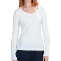 Specially made Cotton Jersey T-Shirt - V-Neck, Long Sleeve (For Women)