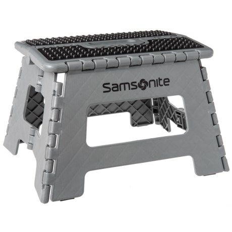 Samsonite Grey and Black Small Folding Step Stool - 9”