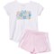adidas Toddler Girls C Graphic T-Shirt and Three-Stripe Woven Shorts Set - Short Sleeve