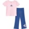 adidas Toddler Girls C T-Shirt and Flare Pants Set - Short Sleeve